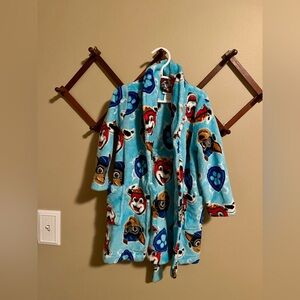 Paw Patrol Light Blue Plush Kids Robe Size 3T NWOT